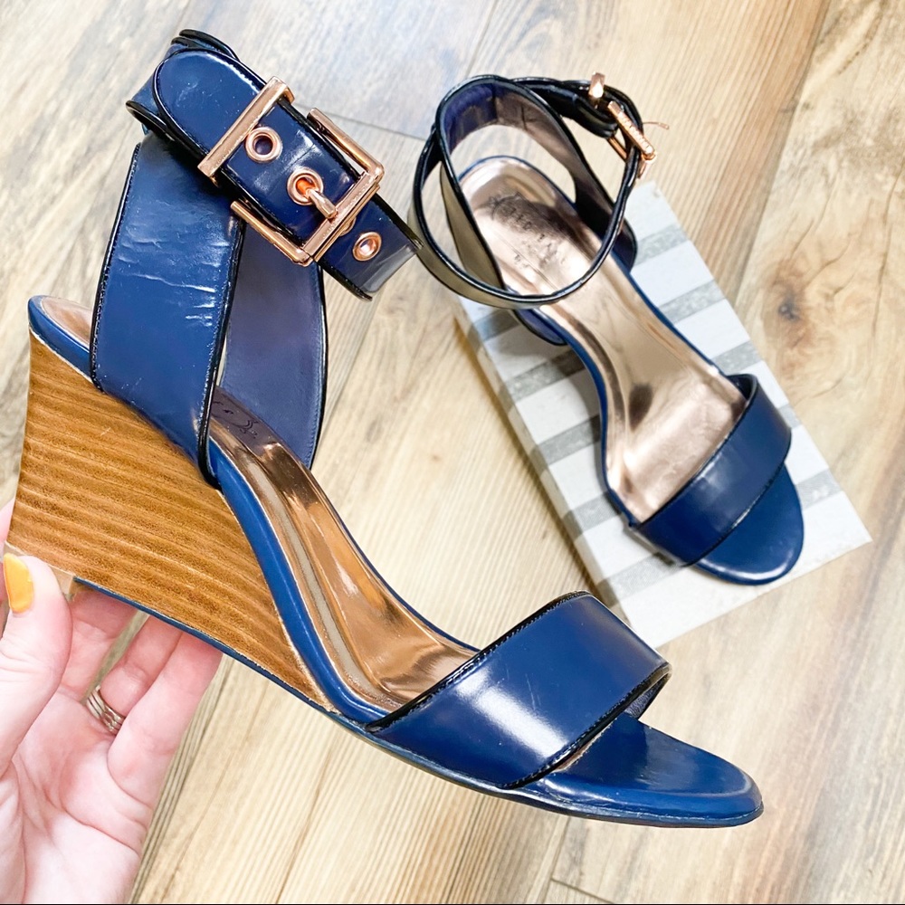 Ted Baker London Lernox Wedge Sandal Navy 7.5